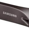 Samsung BAR Plus USB Flash Drive Type-A 64GB 200MB/s Read 30MB/s Write Durable USB 3.1 Memory Stick with Key Ring Titanium Grey MUF-64BE4/APC