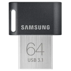 Samsung FIT Plus USB Flash Drive Type-A 64GB 300MB/s Read 30MB/s Write Compact USB 3.1 Flash Drive with Key Ring, Gray, MUF-64AB/APC