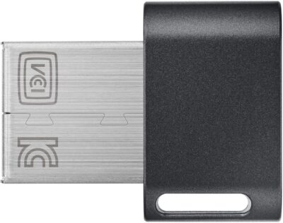 Samsung FIT Plus USB Flash Drive Type-A 64GB 300MB/s Read 30MB/s Write Compact USB 3.1 Flash Drive with Key Ring, Gray, MUF-64AB/APC