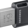 Samsung FIT Plus USB Flash Drive Type-A 64GB 300MB/s Read 30MB/s Write Compact USB 3.1 Flash Drive with Key Ring, Gray, MUF-64AB/APC