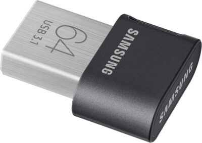 Samsung FIT Plus USB Flash Drive Type-A 64GB 300MB/s Read 30MB/s Write Compact USB 3.1 Flash Drive with Key Ring, Gray, MUF-64AB/APC