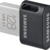 Samsung FIT Plus USB Flash Drive Type-A 128GB 400MB/s Read 60MB/s Write Compact USB 3.1 Flash Drive with Key Ring, Gray, MUF-128AB/APC