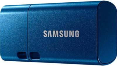 Samsung USB Flash Drive USB C 128GB 400MB/s Read 60MB/s Write USB 3.1 Flash Drive for Notebooks, Tablets and Smartphones, Blue, MUF-128DA/APC