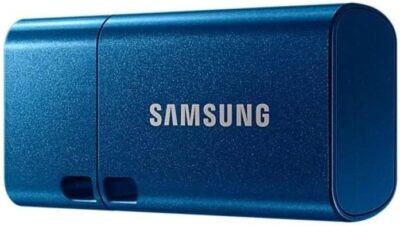 Samsung USB C Flash Drive 256GB 400MB/s Read 110MB/s Write USB 3.1 Flash Drive for Notebooks, Tablets and Smartphones, Blue, MUF-256DA/APC