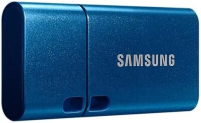 Samsung USB C Flash Drive 256GB 400MB/s Read 110MB/s Write USB 3.1 Flash Drive for Notebooks, Tablets and Smartphones, Blue, MUF-256DA/APC