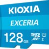 Kioxia 128GB microSD Exceria Flash Memory Card w/Adapter U1 R100 C10 Full HD High Read Speed 100MB/s LMEX1L128GG2