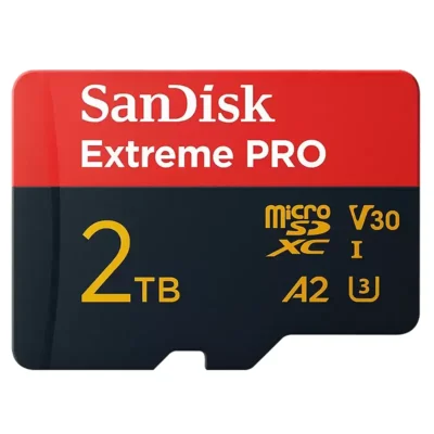 SanDisk Extreme Pro 2TB Micro SD Memory Card Works with Hero 12 Black GoPro Action Camera (SDSQXCD-2T00-GN6MA) Bundle with 1 Everything But Stromboli MicroSDXC & SD Card Reader