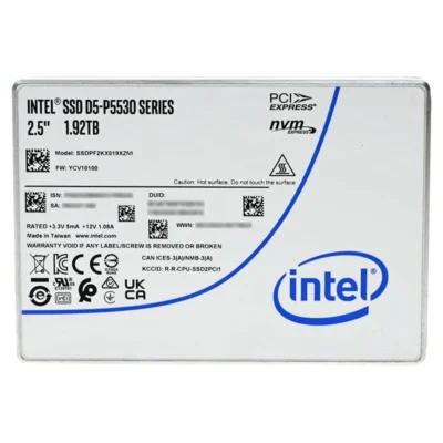 INTEL SSDPF2KX019XZN1 - 1.92TB SSD 2.5 NVME U.2 PCIE 4.0 RI SSDPF2KX019XZ D5-P5530