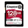 Kingston Canvas React Plus 128GB SD Card | SDXC UHS-II | 300R/260W U3 V90 | Full HD/4K/8K | SDR2/128GB