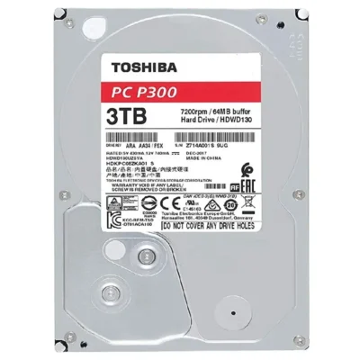 Toshiba P300 3TB 7200RPM 3.5" SATA HDD 'Bulk' (HDWD130UZSVA)