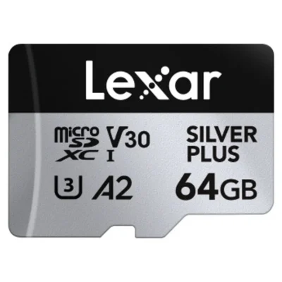 Lexar 64GB Professional SILVER PLUS MicroSDXC UHS-I Card LMSSIPL064G-BNANG