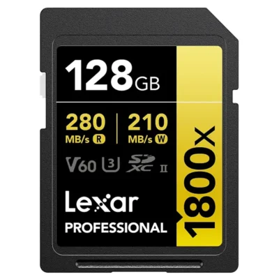 Lexar Professional 1800x SDXC UHS-II Card GOLD Series LSD1800128G-BNNNG