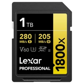 Lexar Professional 1800x SDXC UHS-II Card GOLD Series LSD1800001T-BNNNG