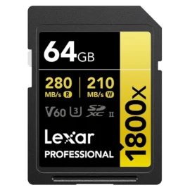 Lexar Professional 1800x SDXC UHS-II Card GOLD Series LSD1800064G-BNNNG