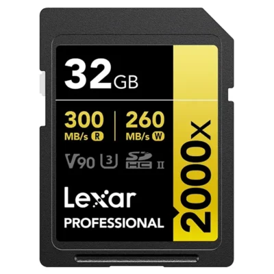 Lexar Professional 2000x SDHC/SDXC UHS-II Card GOLD Series LSD2000032G-BNNNG