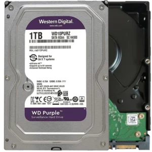 WD Purple 1TB Surveillance Hard Disk Drive - 5400 RPM Class SATA 6Gb/s 64MB Cache 3.5 Inch WD10PURZ