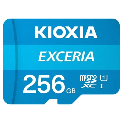 Kioxia Exceria 256GB MicroSD UHS-I Class 10 Full HD 100MB/s MicroSDHC Memory Card for Smartphone & Tablet Bundle with (1) GoRAM Plastic Case (256GB, 1 Pack)