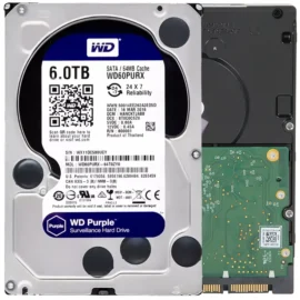 WD Purple 6TB WD60PURX Surveillance Hard Disk Drive - 5400 RPM Class SATA 6Gb/s 64MB Cache 3.5 Inch