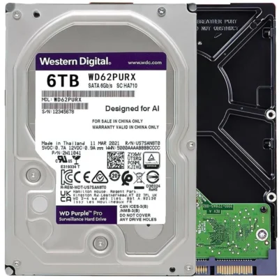 WD Purple 3.5" 6TB 3.5" 128MB WD62PURX HDD Hard Disk Drive