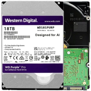 WD Purple Pro WD181PURP 18TB 7200 RPM 512MB Cache SATA 6.0Gb/s 3.5" Internal Hard Drive