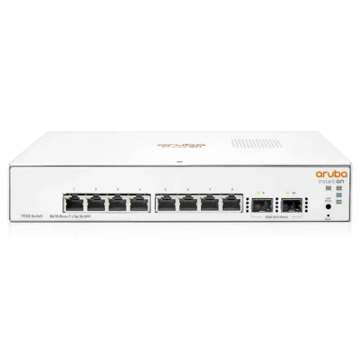 Aruba Instant On 1830 8-Port Gb | 4-Port Class 4 PoE Smart Switch (65W) - 8X 1G |Fanless | US Cord (JL811A#ABA)