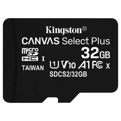 Kingston 32GB Canvas Select Plus microSDHC Card | Up to 100MB/s | A1 Class10 UHS-I | with Adapter | SDCS2/32GB