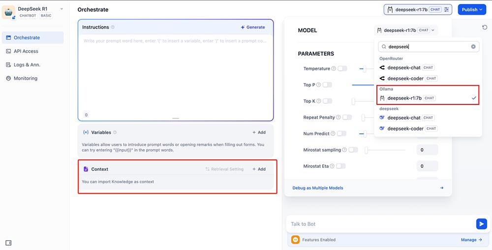 Dify Chatbot setting